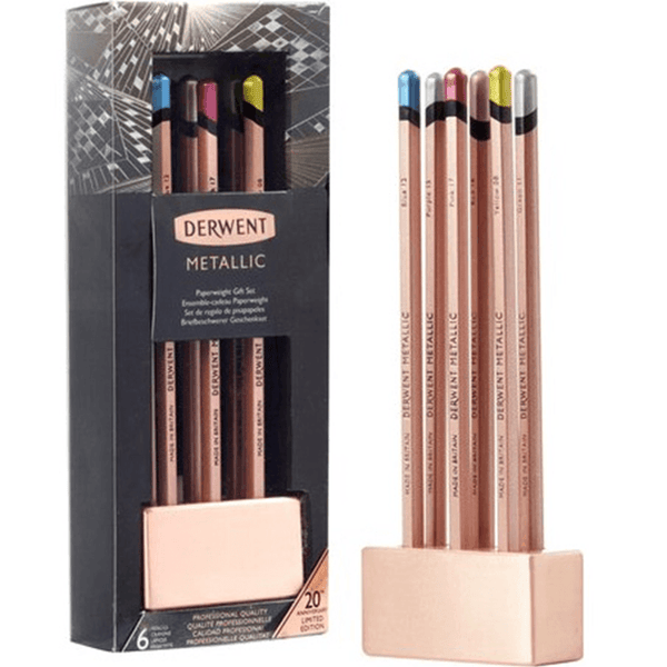 Derwent Metallic Professional Colour Pencils Copper Paper Weight Holder 20th Anniversary Ltd Edition 2305626 - SuperOffice