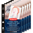 Derwent Mixed Toned Paper Pad 120gsm 4 Mid Tone Colours 20 Sheets A4 5 Pack 2306020 (5 Pack) - SuperOffice