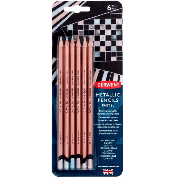 Derwent Pencils Metallic Pastel Colour Pencils Pack 6 2305602 - SuperOffice
