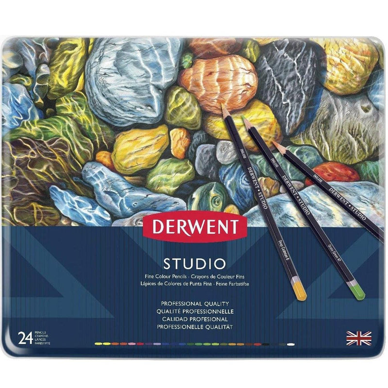Derwent Studio Colour Pencils Tin 24 R32197 - SuperOffice
