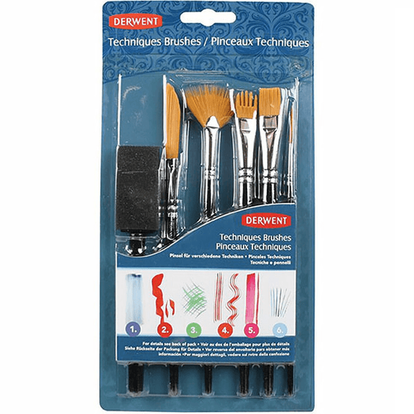 Derwent Technique Paint Brush Set Pack 6 2302003 - SuperOffice