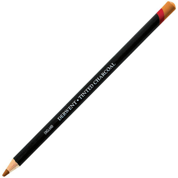 Derwent Tinted Charcoal Pencil Burnt Orange (6 Pack) 2301666 (6 Pack) - SuperOffice