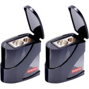 Derwent Twin Hole Sharpener Metal with Lid Container 2 Pack 2306123 (2 Pack) - SuperOffice