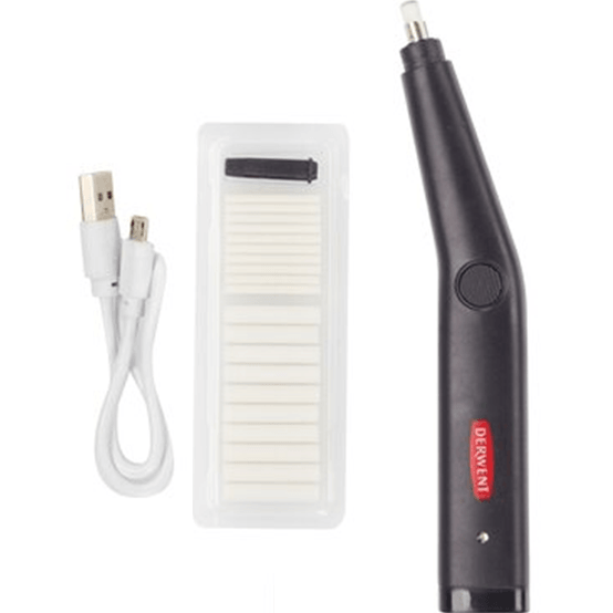 Derwent USB Rechargeable Electric Eraser Rubber Precision + Tip Refills 2305810 (USB Rechargeable) - SuperOffice