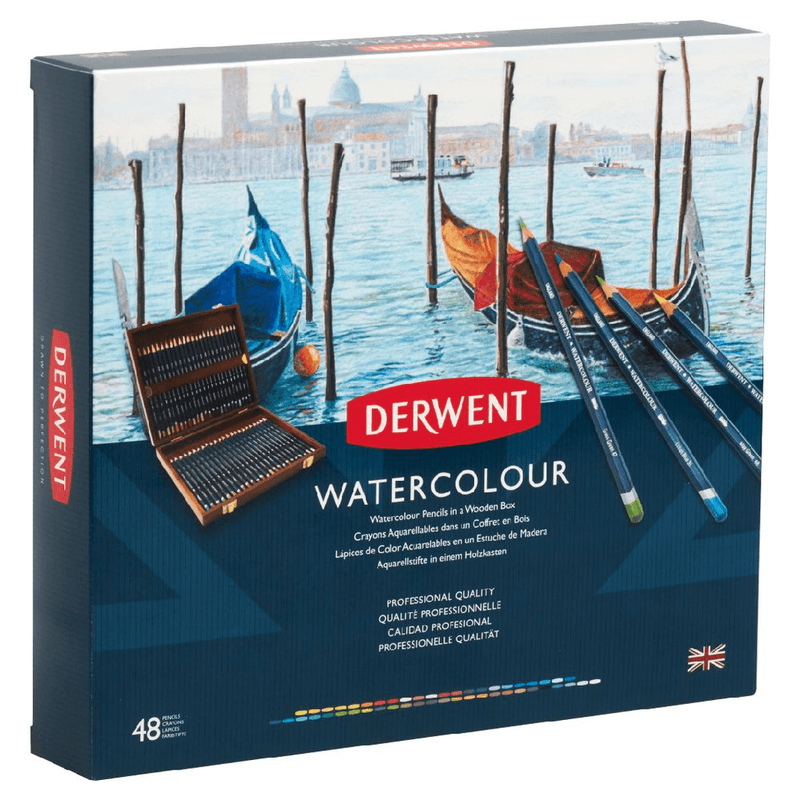 Derwent Watercolour Pencils Assorted Wooden Box 48 Set R0700758 - SuperOffice