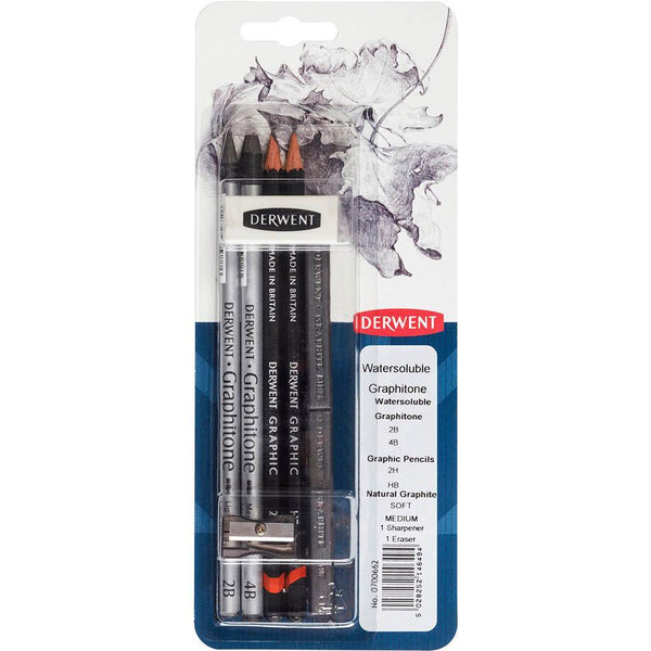 Derwent Watersoluble Graphitone Mixed Media Blister Box 6 700662 - SuperOffice