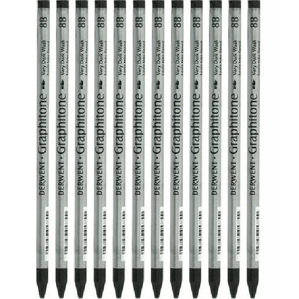 Derwent Watersoluble Graphitone Pencil 8B 12 Pack 34303 (12 Pack) - SuperOffice