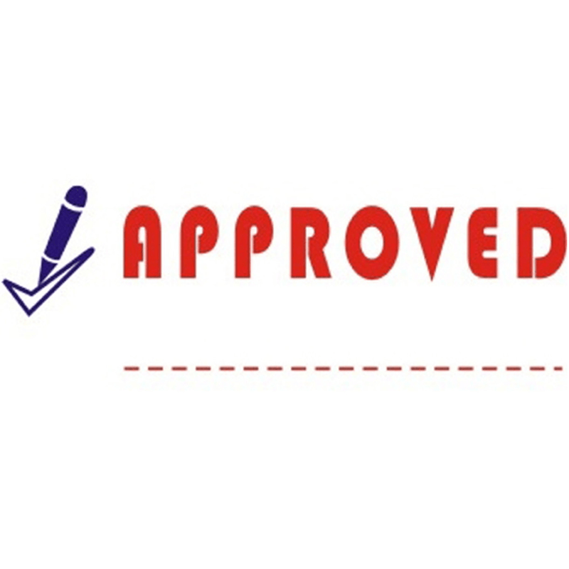 Deskmate Dual Colour Pre-Inked Stamp Approved Blue/Red 0317290 - SuperOffice