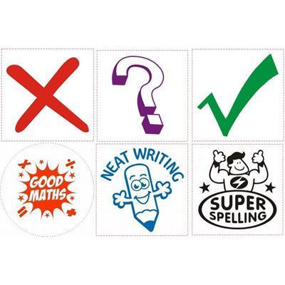 Deskmate Pre-Inked Merit Stamps Assorted Marking Pack 3 0367120 - SuperOffice