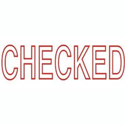 Deskmate Pre-Inked Stamp Checked Red 0317120 - SuperOffice