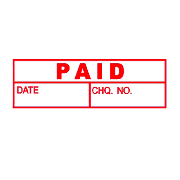 Deskmate Pre-Inked Stamp Paid Date/Cheque Number Boxes Red 0273470 - SuperOffice
