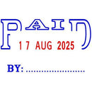 Deskmate Recycled Self-Inking Stamp Paid By Date Blue/Red 0402150 - SuperOffice