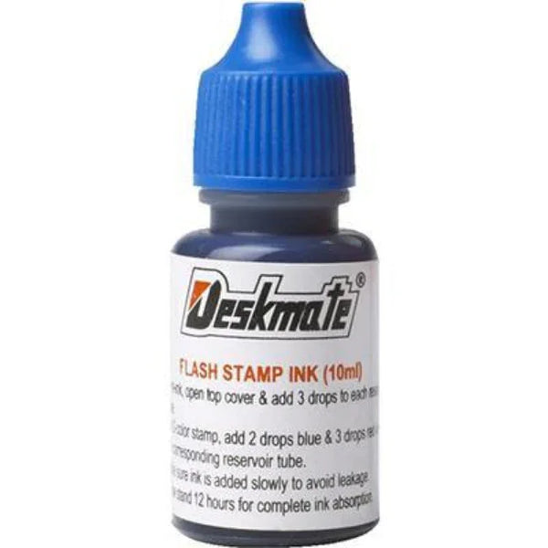 Deskmate Stamp Ink Refill 10mL Bottle Blue 0273740 - SuperOffice