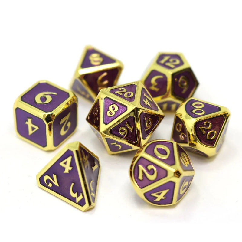 Die Hard Dice Metal Polyhedral Mythica Gold Amethyst Purple 7 Set 689355109448 - SuperOffice