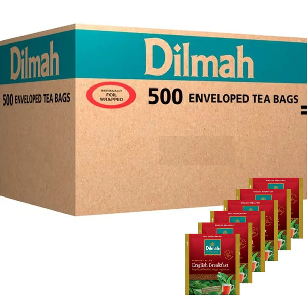 Dilmah Premium English Breakfast Individually Wrapped Tea Ceylon Bags Envelope Packs Box 500 124979 (English Breakfast) - SuperOffice
