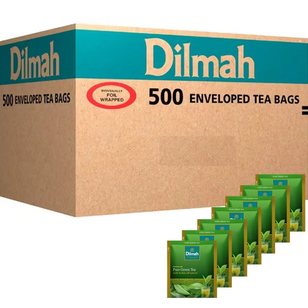 Dilmah Pure Green Individually Wrapped Tea Bags Envelope Packs Box 500 124984 (Green) - SuperOffice