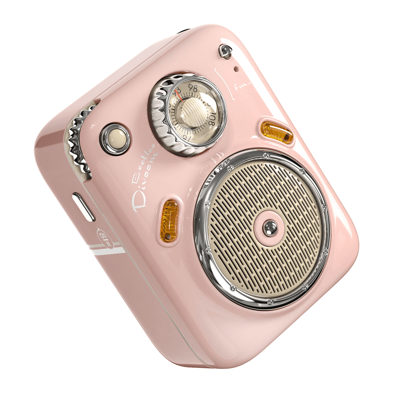 Divoom Beetle FM Radio Bluetooth Portable Speaker Pink Beetle-Pink - SuperOffice