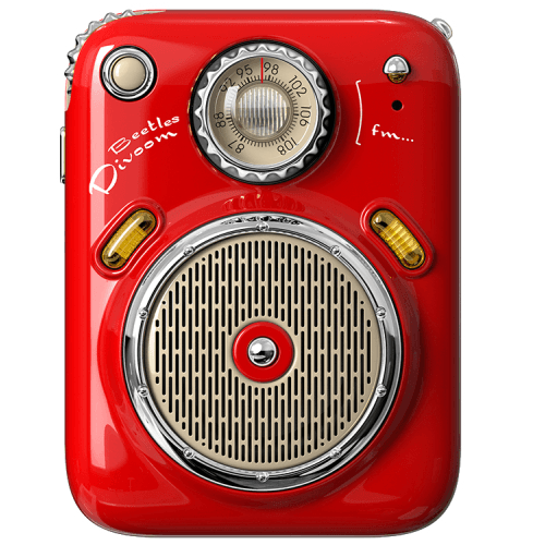 Divoom Beetle FM Radio Bluetooth Portable Speaker Red Beetle-Red - SuperOffice