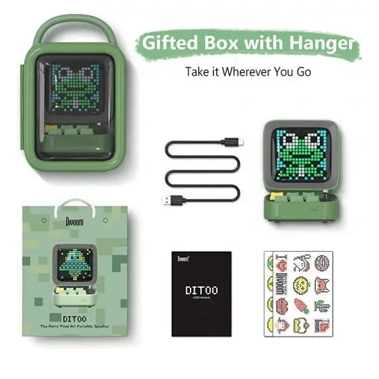 Divoom Ditoo Plus Pixel Art Display Bluetooth Speaker Green 90100058176 - SuperOffice