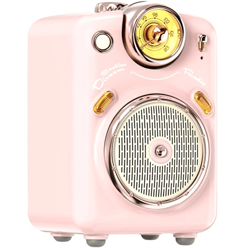 Divoom Fairy-Ok Bluetooth Speaker with Microphone Retro Style Pink 90100058192 (FairyOK Pink) - SuperOffice