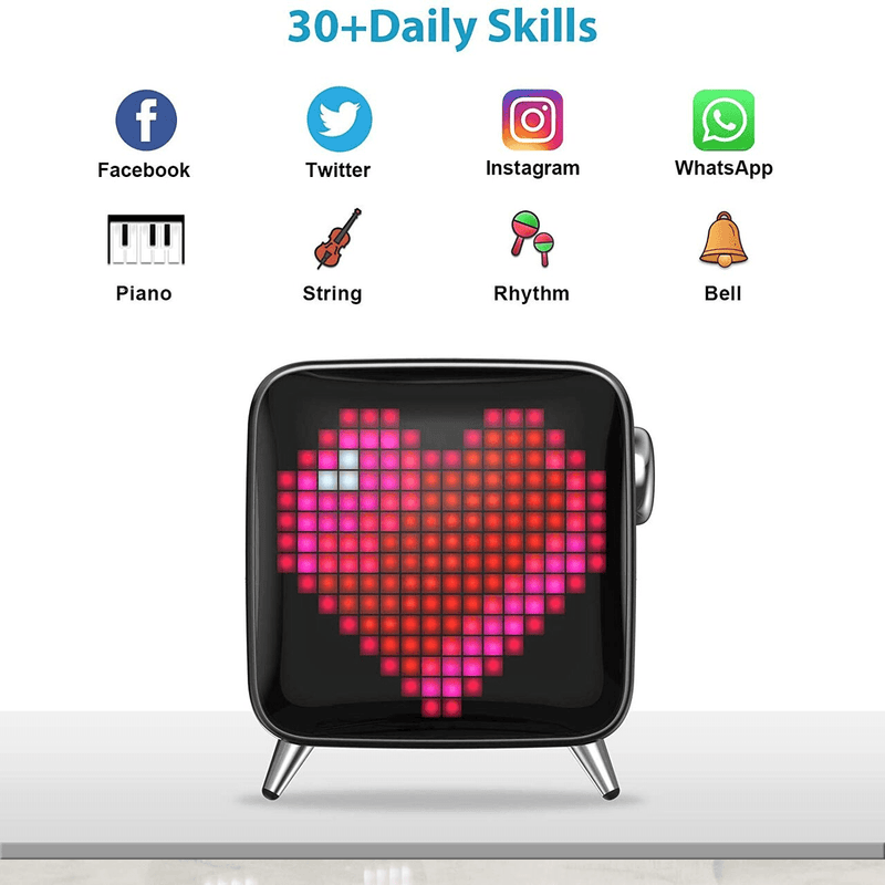 Divoom Tivoo Max Pixel Art LED Display Bluetooth Speaker White 90100058106 - SuperOffice