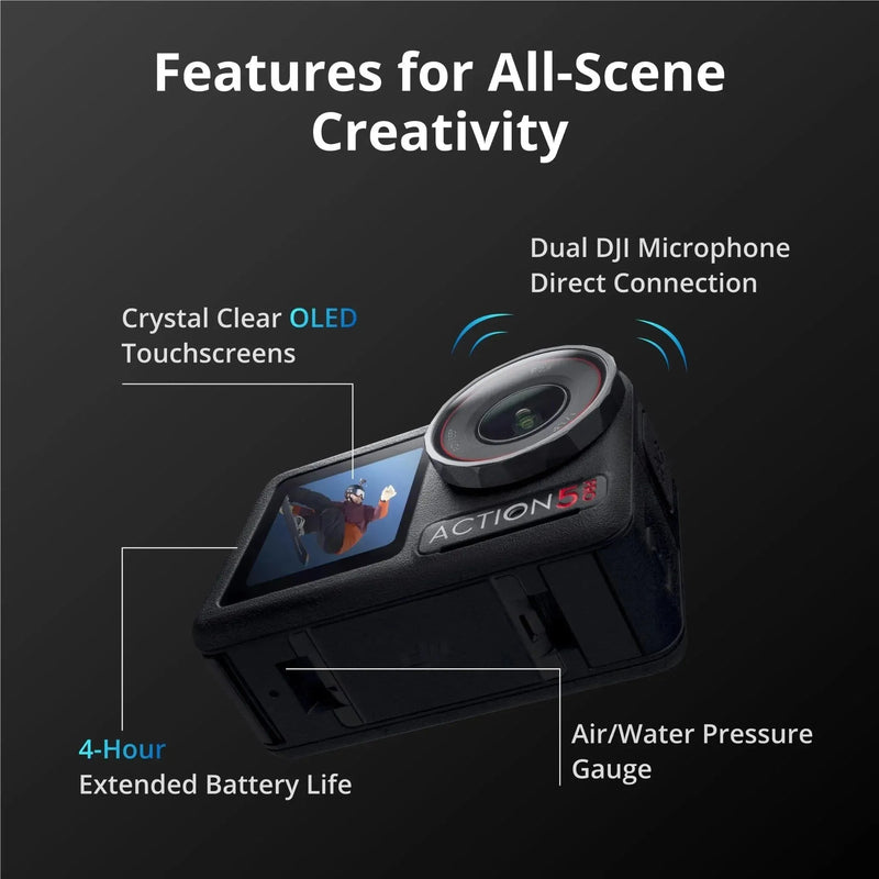 DJI Osmo Action 5 Camera Adventure Combo Extra Battery/Frame/Mount CP.OS.00000350.01 - SuperOffice