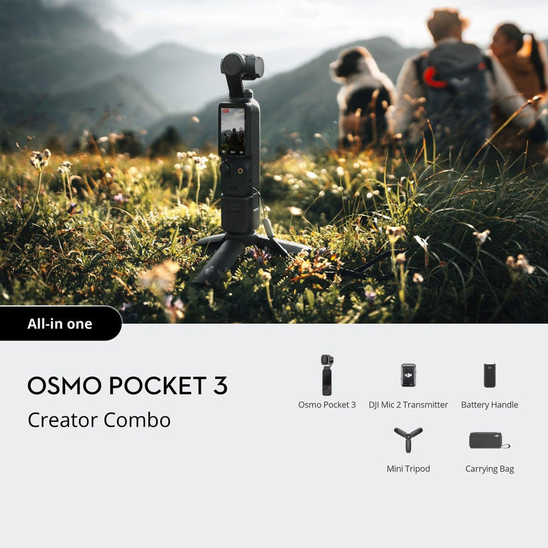 DJI Osmo Pocket 3 4K 3 Axis Gimbal Creator Combo Camera Stabiliser Black CP.OS.00000302.01 - SuperOffice
