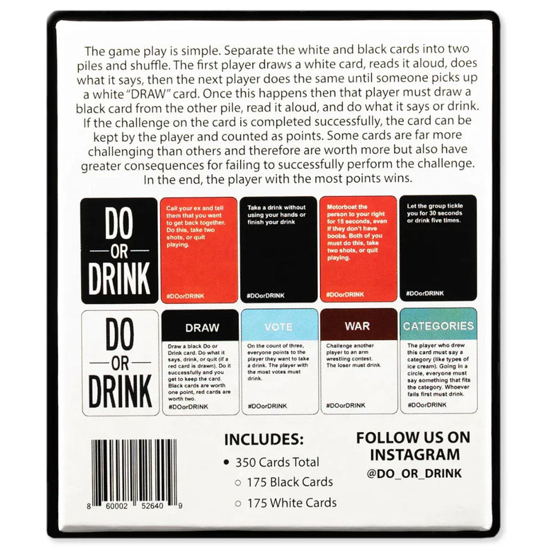 Do Or Drink Drinking Card Party Game 860002526409 - SuperOffice