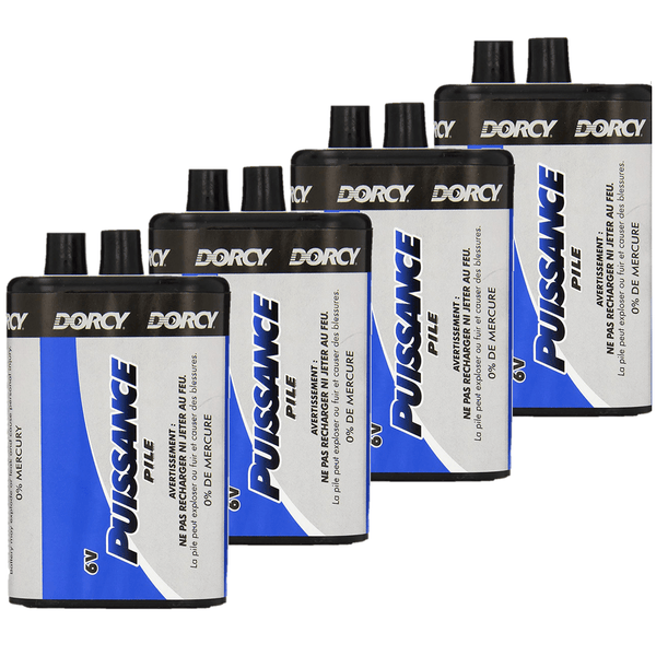 Dorcy 6V Heavy Duty Battery Batteries 10 Year Life 4 Pack 41-0800 (4 Pack) - SuperOffice