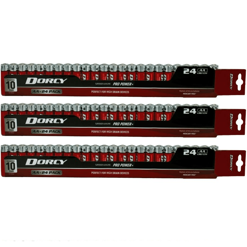 Dorcy AA Battery Batteries 10 Year Life 72 Pack BULK 41-1631 (3 Pack) - SuperOffice