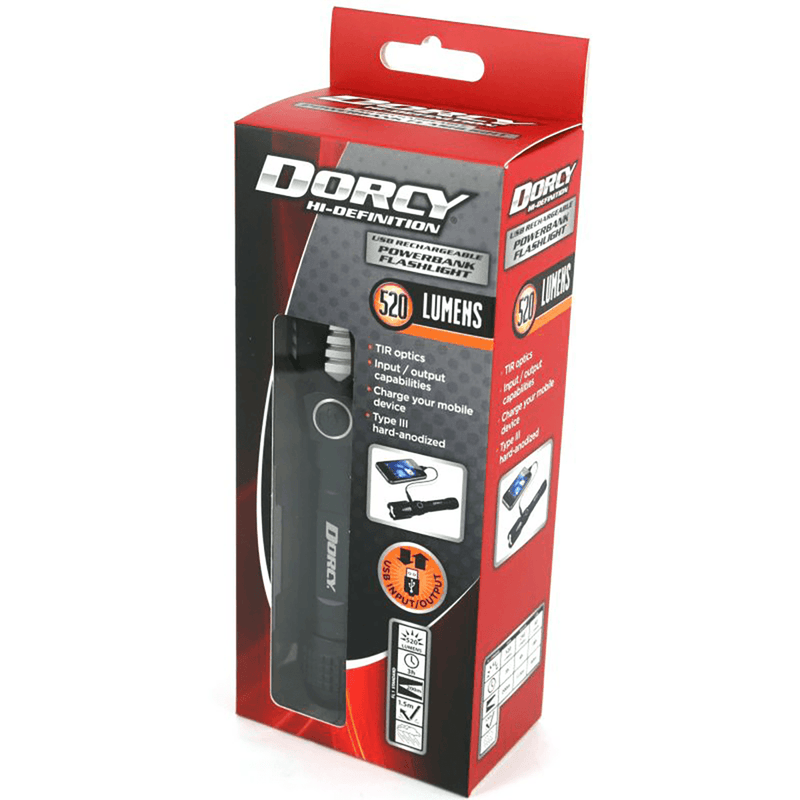 Dorcy Hi-Definition 520 Lumens Powerbank USB Torch Flashlight Waterproof D4800 - SuperOffice
