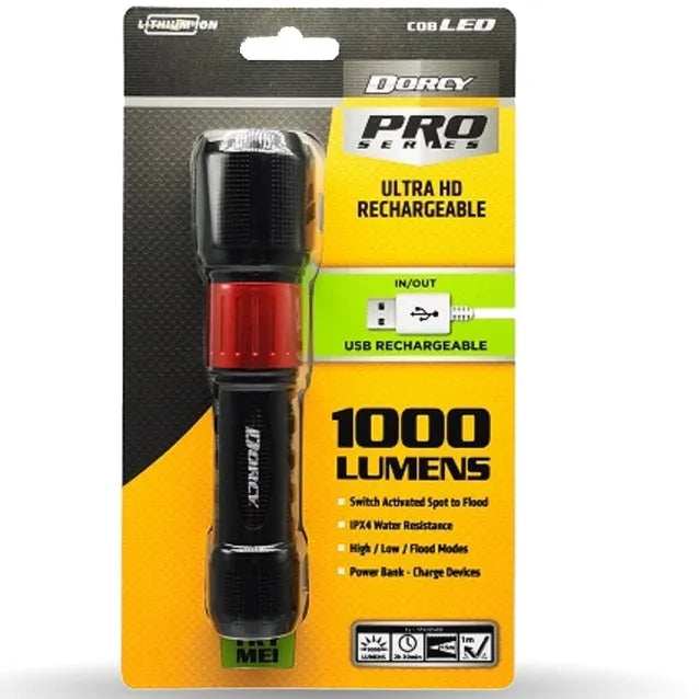 Dorcy Pro Series D4358 USB Rechargeable Torch Flashlight LED 1000 Lumens D4358 - SuperOffice