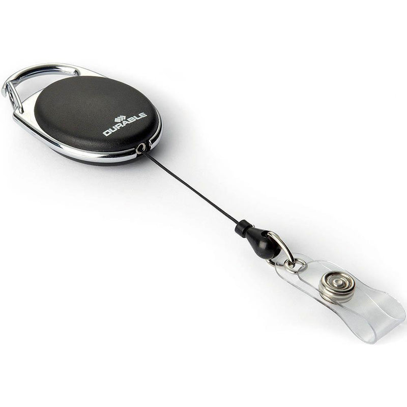Durable Badge Reel Style With Snap Button Strap Black 832401 - SuperOffice