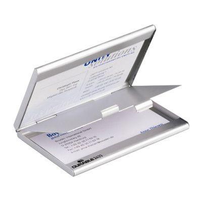 Durable Business Card Box Duo 2 Compartments Each With 10 Capacity 243323 - SuperOffice
