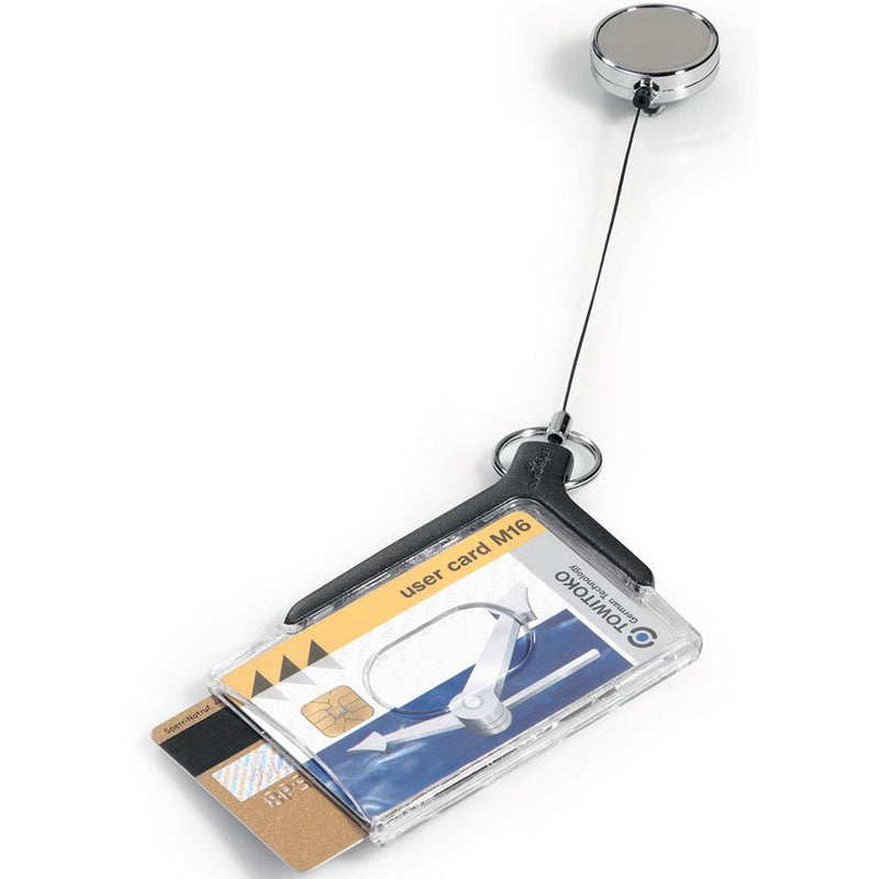 Durable Card Holder Deluxe Acrylic Pro Duo With Reel 830858 - SuperOffice