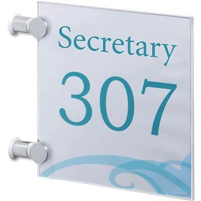 Durable Crystal Sign Banner 210 X 210Mm Clear 484719 - SuperOffice