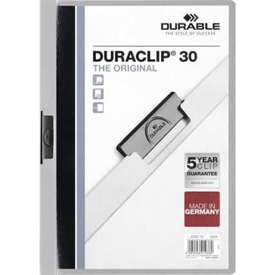 Durable Duraclip Document File Portrait 30 Sheet Capacity A4 Grey 220010 - SuperOffice