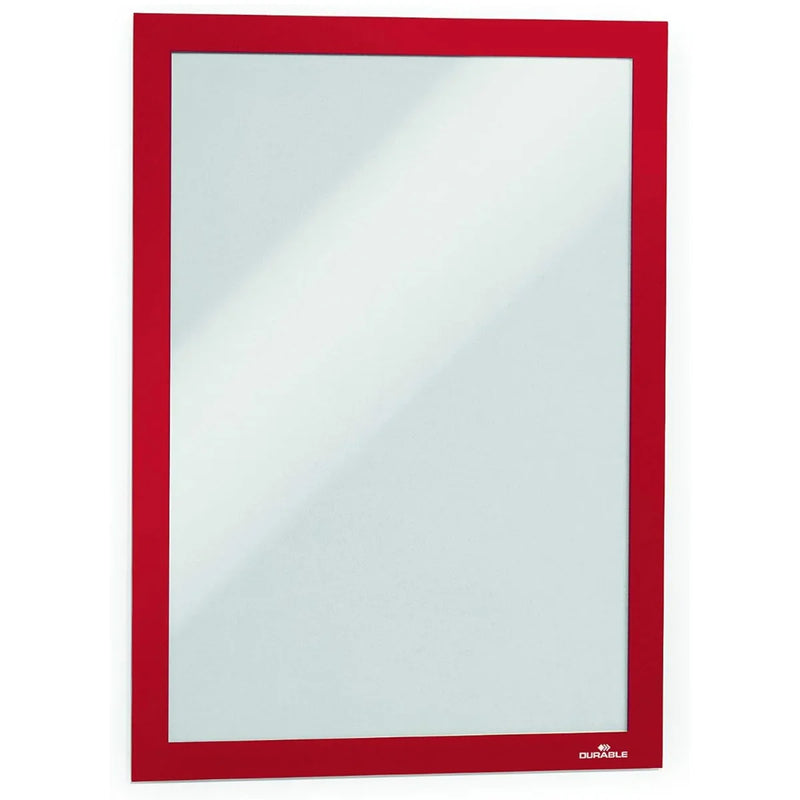 Durable Duraframe Self-Adhesive Sign Holder A4 Red Single 489903 - SuperOffice