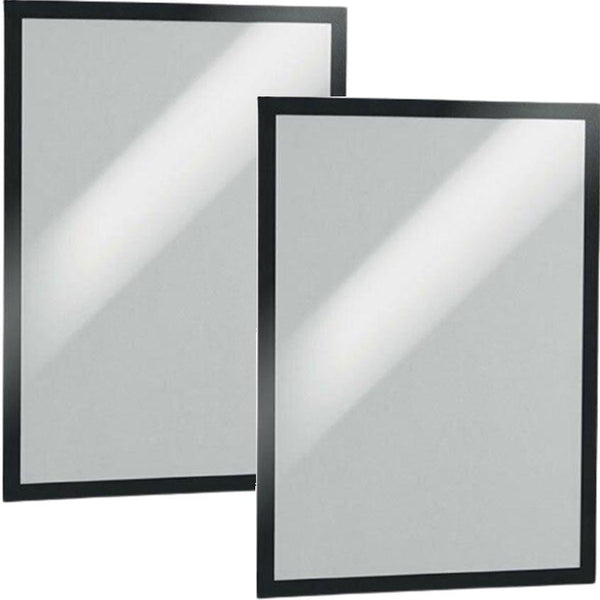Durable Duraframe Sign Holder Adhesive Back A3 Black Pack 2 487301 - SuperOffice