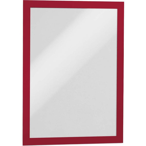 Durable Duraframe Sign Holder Adhesive Back A4 Red Pack 2 487203 - SuperOffice