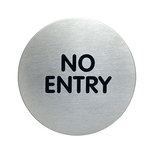 Durable Metal Sign No Entry 83mm 491265 - SuperOffice