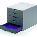 Durable Varicolor Drawer File 5 Draw Grey 760527 - SuperOffice