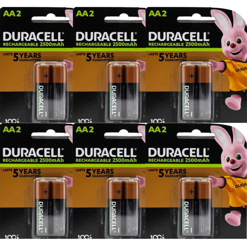 Duracell AA Rechargeable Batteries Charging 12 Pack 5017029 (6x2 AA Rechargeable) - SuperOffice