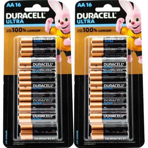Duracell AA Ultra Long Lasting Batteries 32 Pack 5013499 (2x16 AA Ultra) - SuperOffice