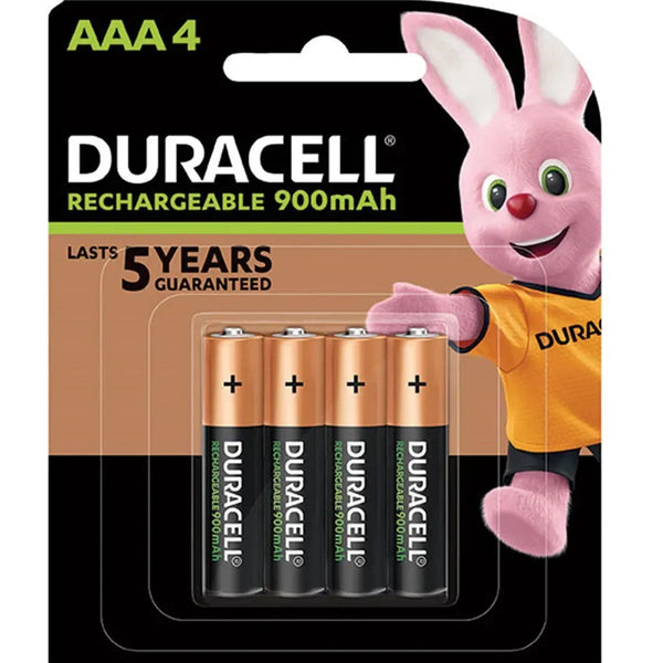 Duracell AAA Rechargeable Batteries 900mAh 4 Pack 5015633 - SuperOffice