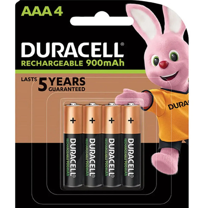 Duracell AAA Rechargeable Batteries 900mAh 4 Pack 5015633 - SuperOffice