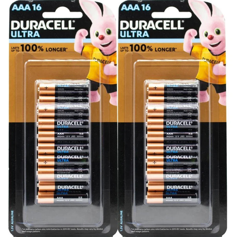 Duracell AAA Ultra Long Lasting Batteries 32 Pack 5013510 (2x16 AAA Ultra) - SuperOffice