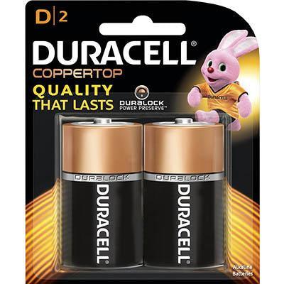 Duracell Coppertop Alkaline D Battery Pack 2 82164613 - SuperOffice