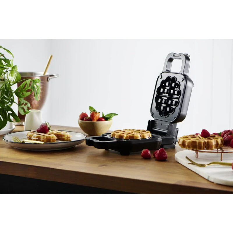 Durapres Fill n Flip Waffle Press Stuffed and Classic Non Stick Black DW450 - SuperOffice