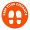 Durus Keep Your Distance Floor Sign School Kids Orange Social Distancing 400144425 - SuperOffice